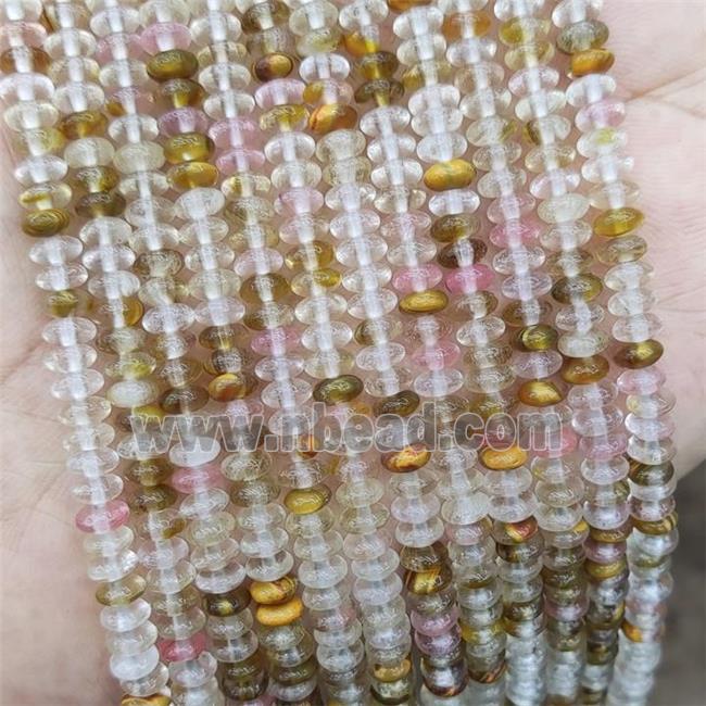 Synthetic Quartz Beads TigerSkin Smooth Rondelle