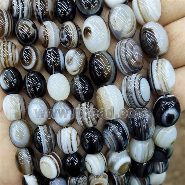 Natural Stripe Agate Beads Bands Barrel