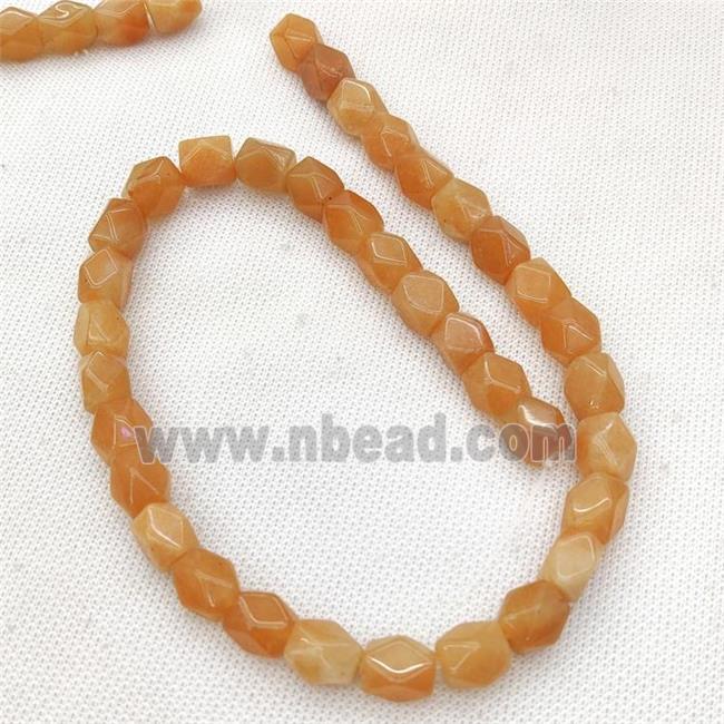 Natural Red Aventurine Beads Freeform Faceted