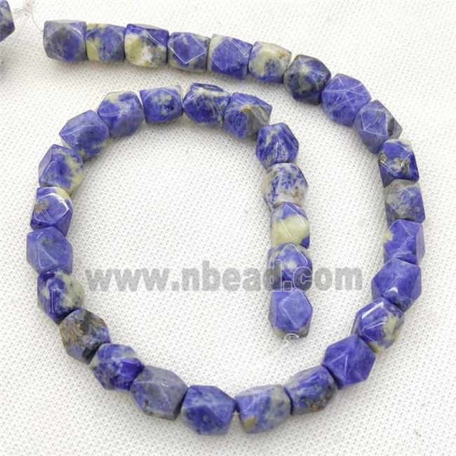 Natural Blue Sodalite Beads Freeform Faceted