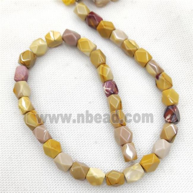 Natural Mookaite Beads Freeform Faceted Multicolor