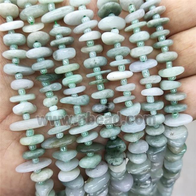 Natural Burmese Jadeite Spacer Beads Green Chips Freeform