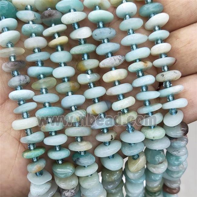 Natural Chinese Amazonite Spacer Beads Freeform Blue