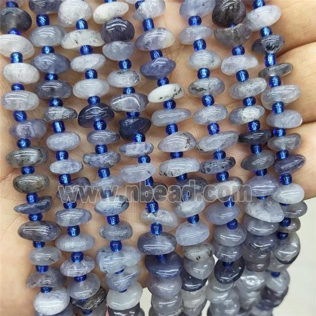 Natural Iolite Spacer Beads InkBlue Freeform Chips