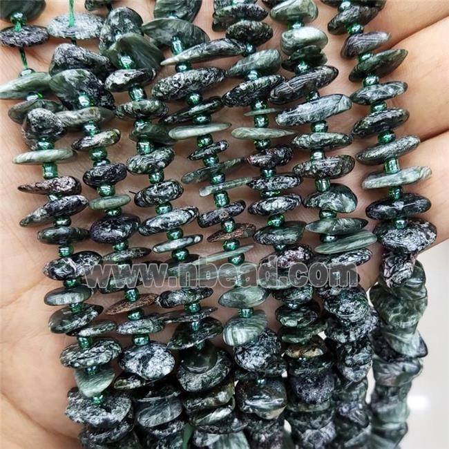 Natural Green Charoite Spacer Beads Freeform Chips