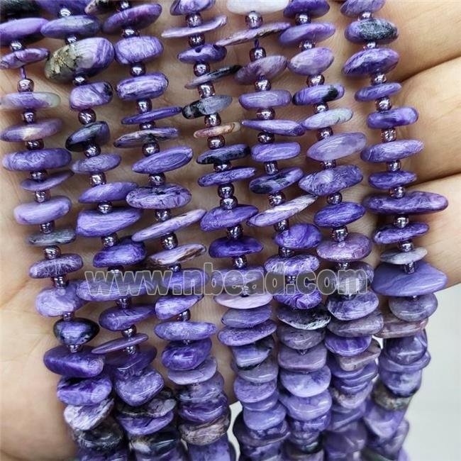 Natural Purple Charoite Spacer Beads Freeform Chips