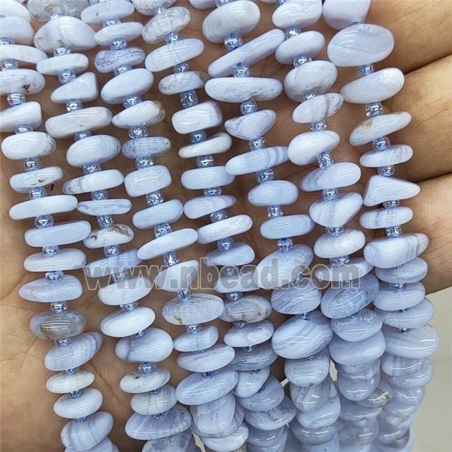 Natural Blue Lace Agate Spacer Beads Freeform Chips