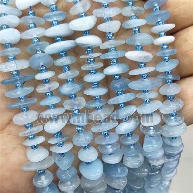 Natural Aquamarine Spacer Beads Blue Freeform Chips