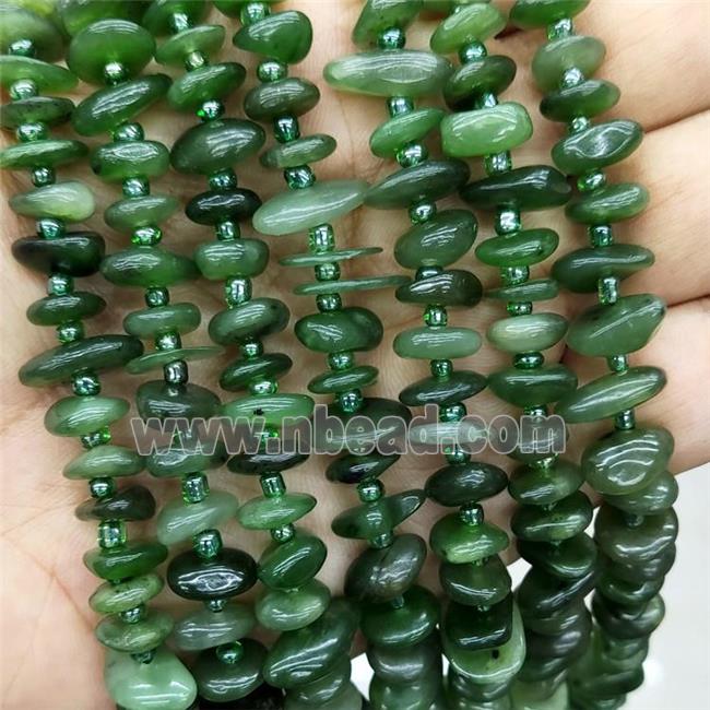 Green Nephrite Jadeite Spacer Beads Freeform Chips