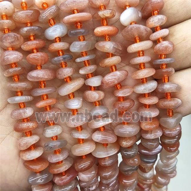 Natural Pink Sunstone Spacer Beads Freeform Chips