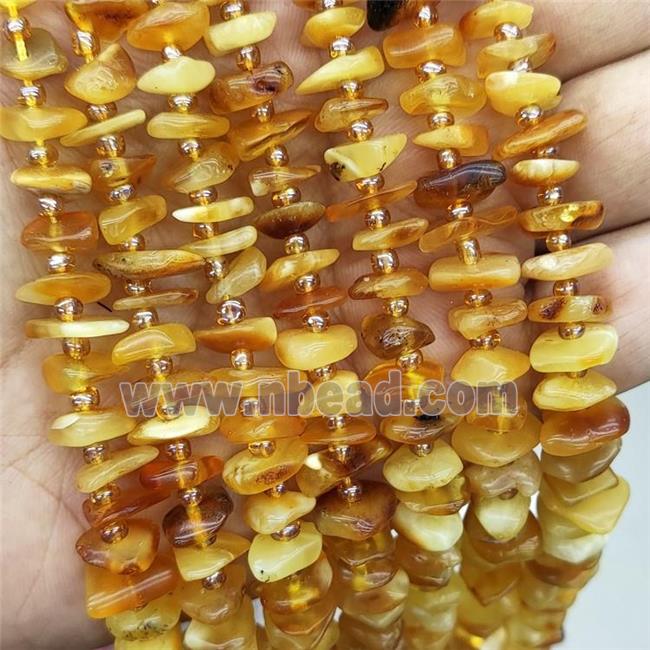 Natural Amber Spacer Beads Golden Freeform Chips