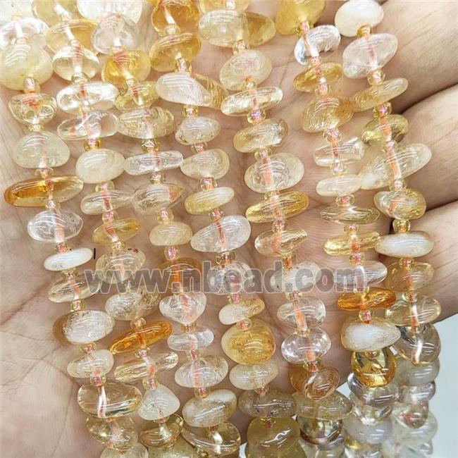 Natural Citrine Spacer Beads Yellow Freeform Chips