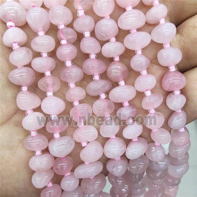 Natural Pink Rose Quatz Beads Freeform