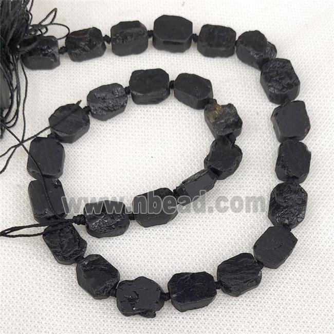 Natural Black Tourmaline Rectangle Beads