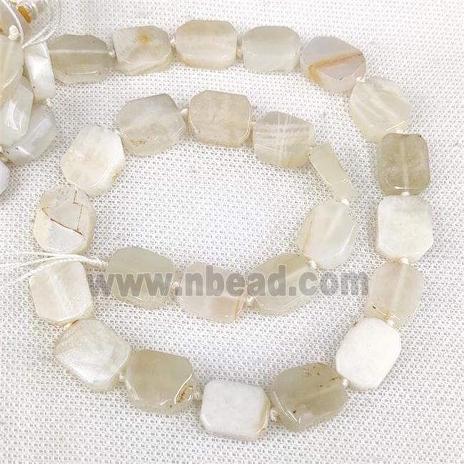 Natural White Moonstone Rectangle Beads