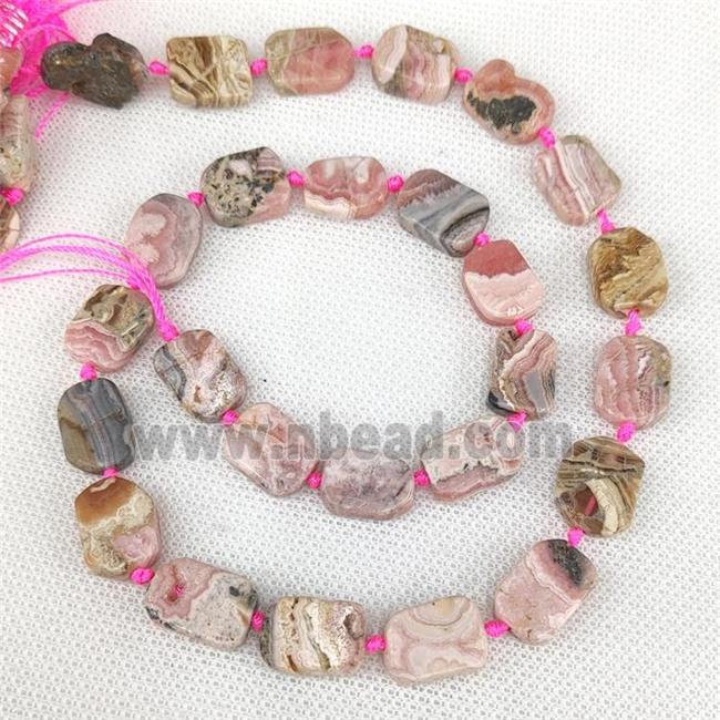 Natural Argentina Rhodochrosite Rectangle Beads Pink