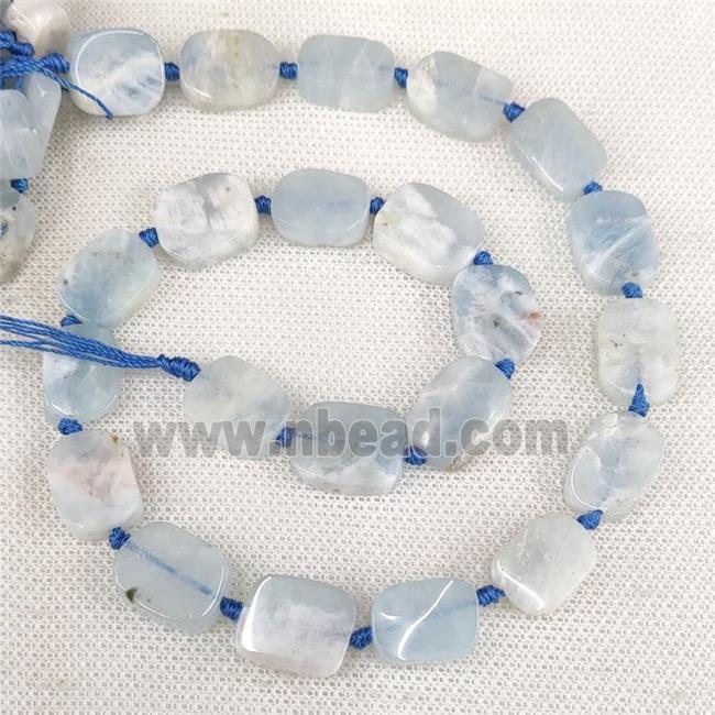 Natural Blue Aquamarine Rectangle Beads