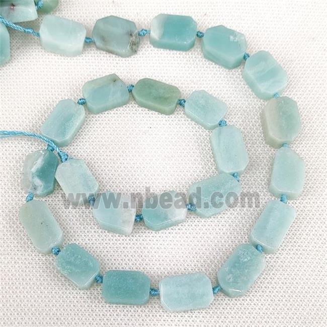 Natural Blue Amazonite Rectangle Beads
