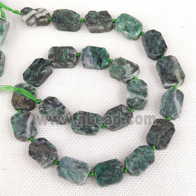 Natural Green Azurite Rectangle Beads
