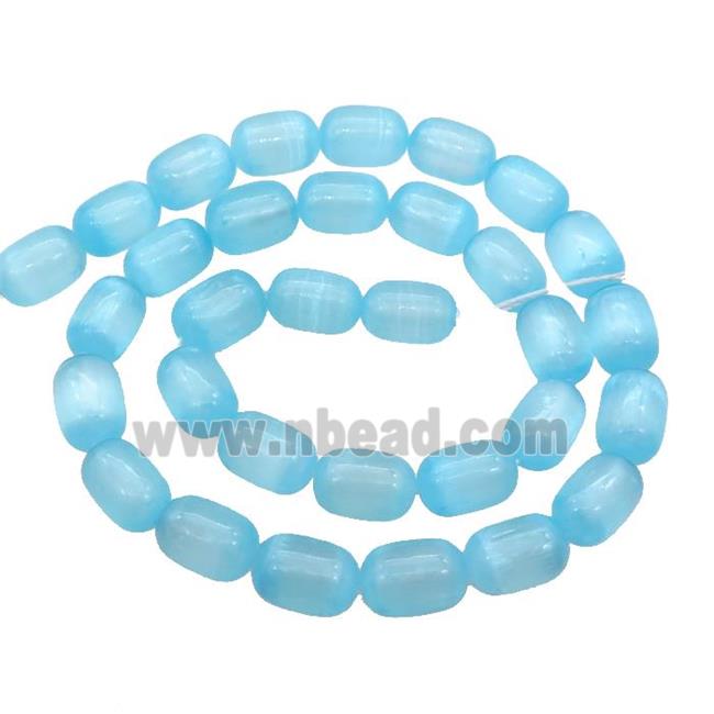 Selenite Beads Blue Dye Barrel
