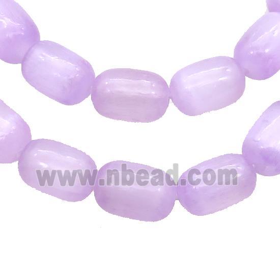 Selenite Beads Purple Dye Barrel