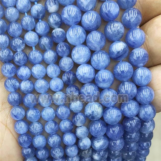 Natural Blue Kyanite Beads A-Grade Smooth Round