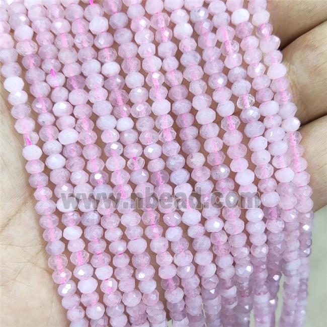 Natural Pink Rose Quartz Beads Faceted Rondelle