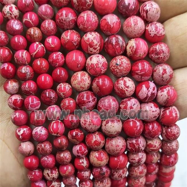 Red Imperial Jasper Round Beads Smooth