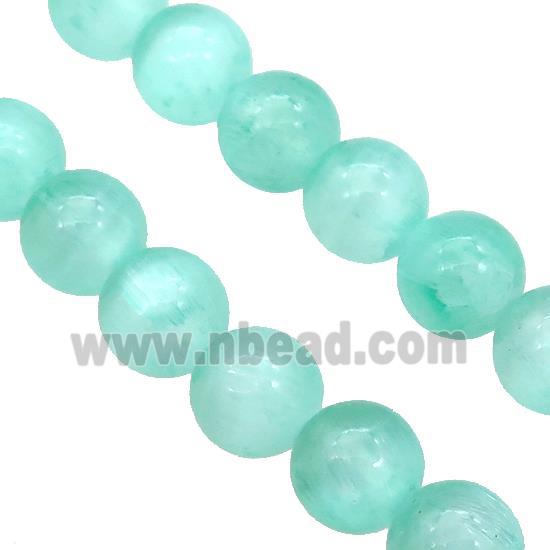 Green Selenite Beads Smooth Round Dye