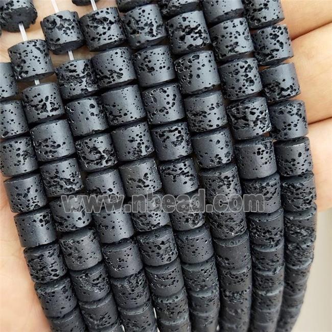 Black Rock Lava Column Beads Tube