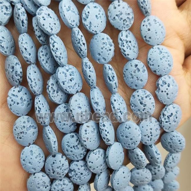 Rock Lava Oval Beads Blue Dye