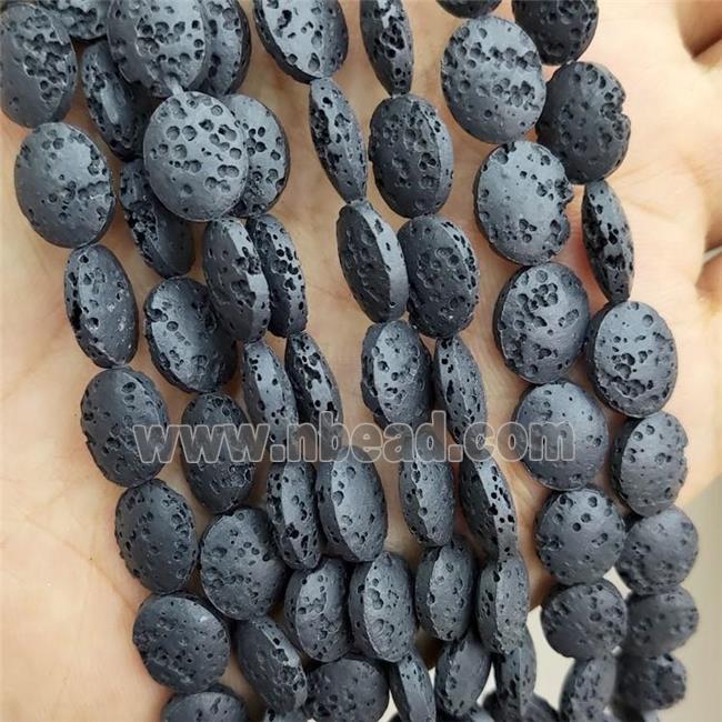 Black Rock Lava Oval Beads