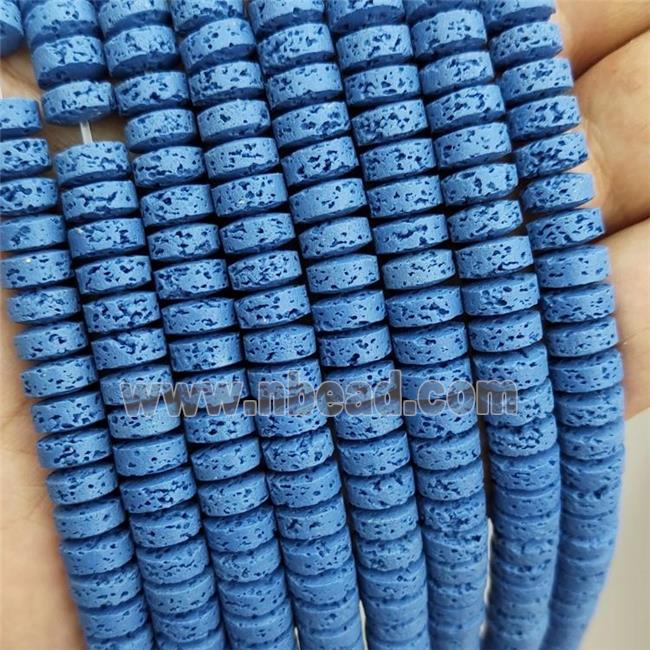 Rock Lava Heishi Beads Blue Dye