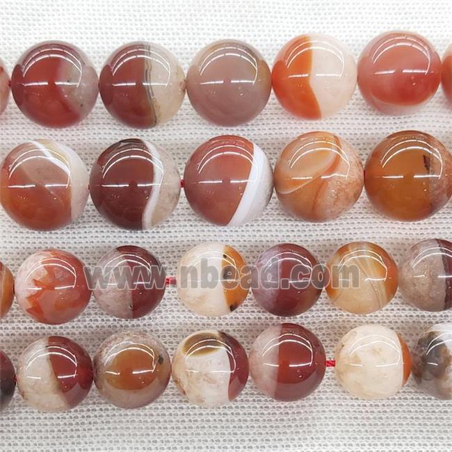 Agate Druzy Beads Red Smooth Round