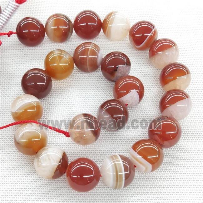 Agate Druzy Beads Red Smooth Round