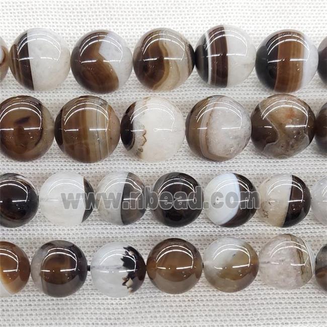 Agate Druzy Beads Coffee Smooth Round
