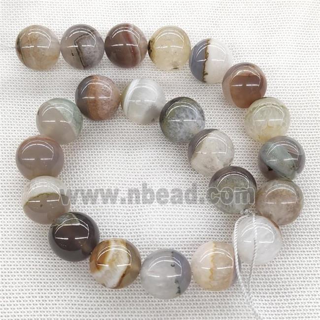 Agate Druzy Beads Gray Smooth Round