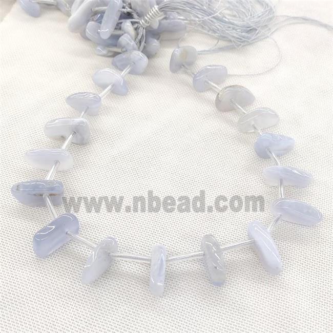 Natural Blue Lace Agate Beads Freeform Topdrilled
