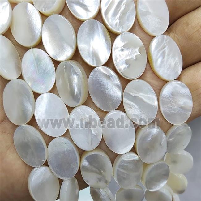 White MOP Shell Oval Beads