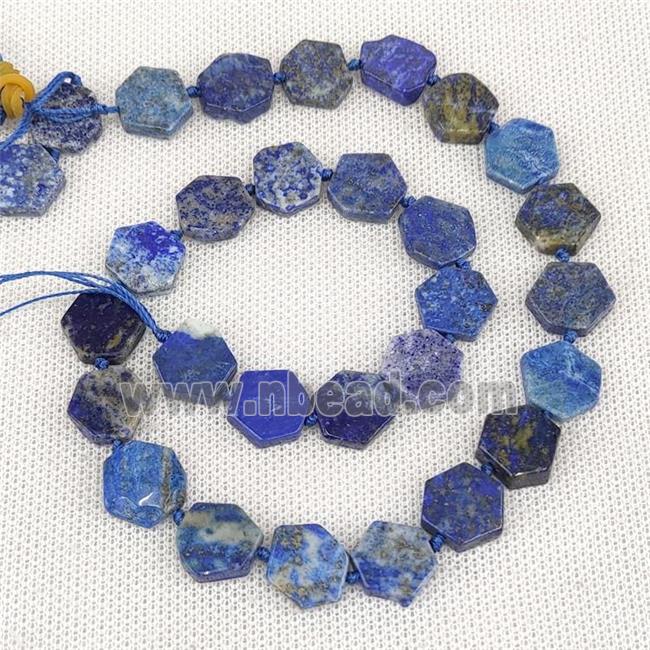 Natural Blue Lapis Lazuli Hexagon Beads