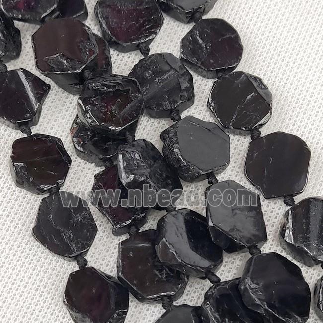 Natural Black Tourmaline Beads Hexagon