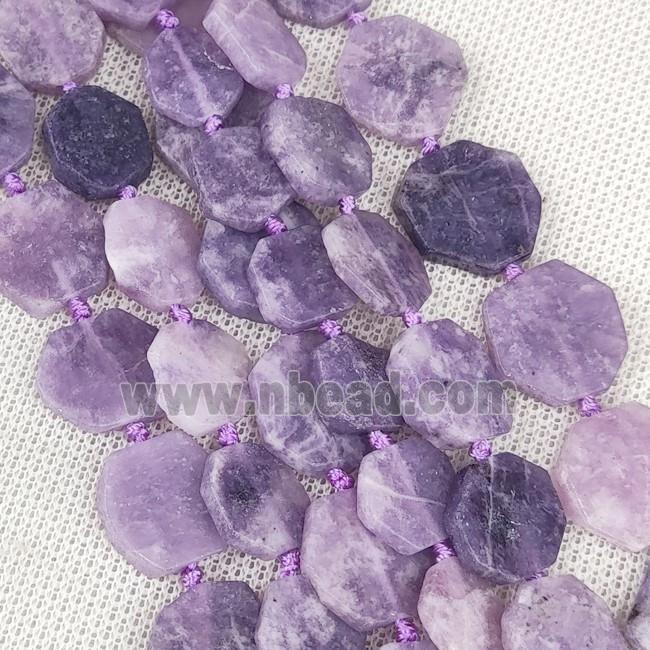 Natural Purple Lepidolite Beads Hexagon
