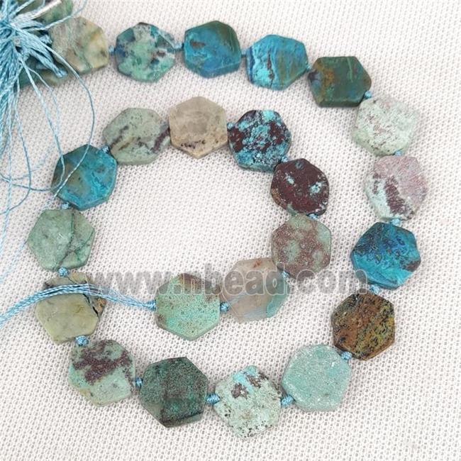 Natural Blue Azurite Beads Hexagon