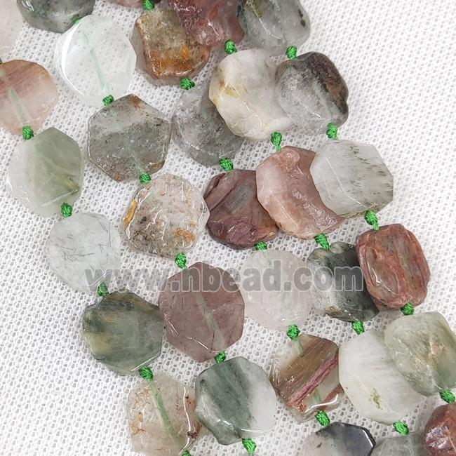 Natural Green Chlorite Quartz Beads Hexagon
