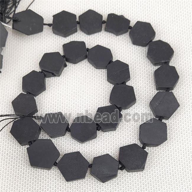 Natural Black Shungite Beads Hexagon