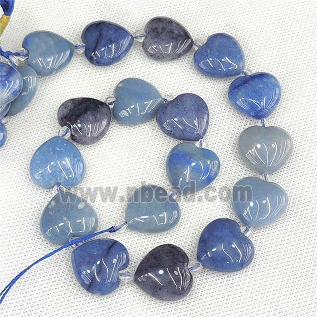 Natural Blue Aventurine Heart Beads