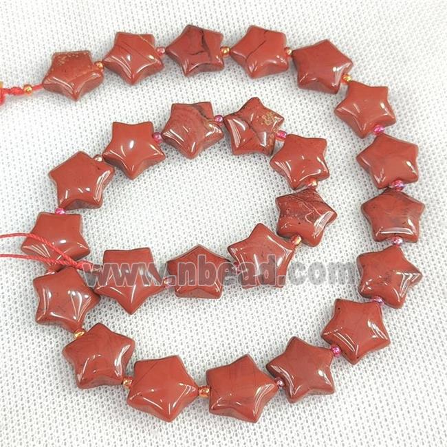 Natural Red Jasper Star Beads