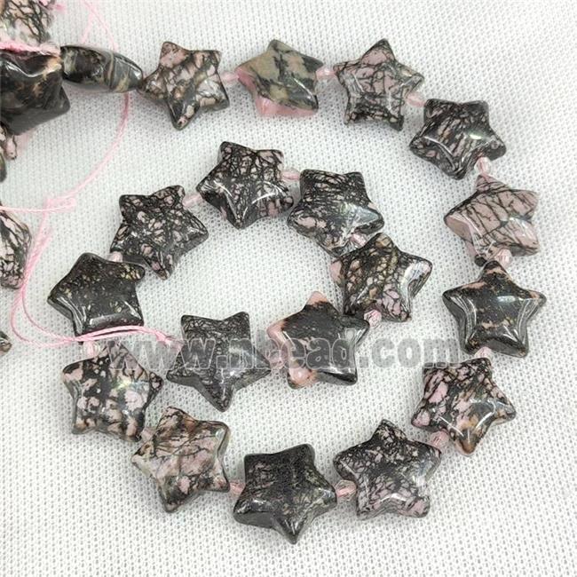 Natural Chinese Rhodonite Star Beads