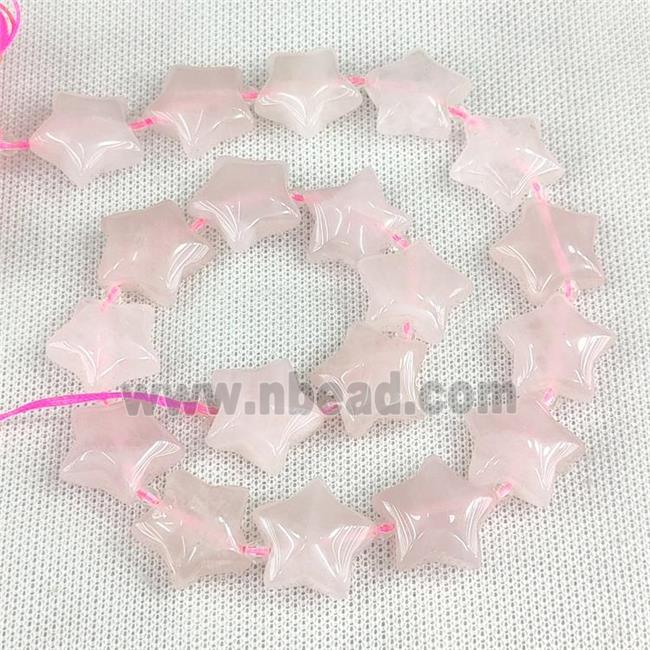 Natural Pink Rose Quartz Star Beads