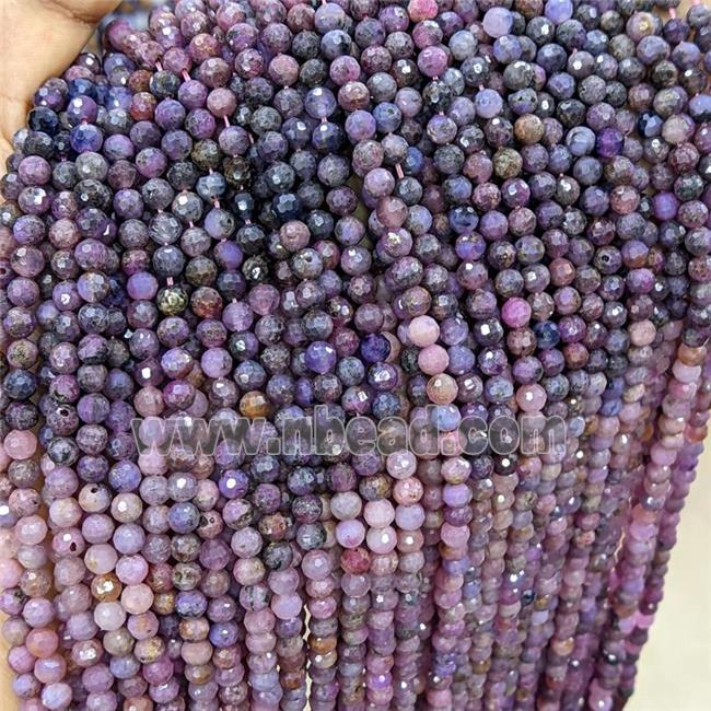 Natural Ruby Beads Faceted Round Multicolor